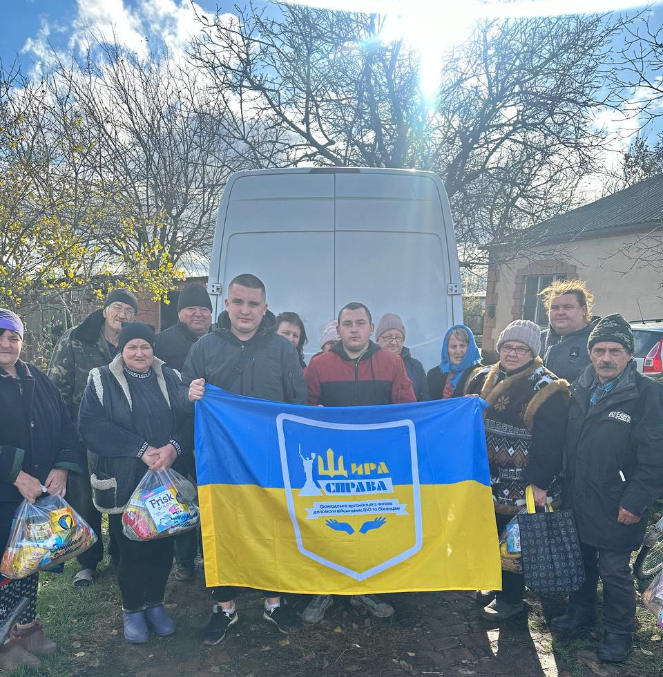 Partner charity Shira Sprava (Kryvyi Rih) delivering aid provided by Sunflower Scotland