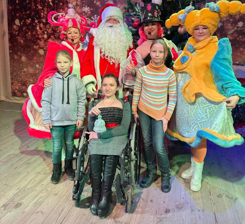 Disabled Ukrainian child at the Christmas concert organised by Sunflower Scotland and Shira Sprava in Kryvyi Rih, Ukraine