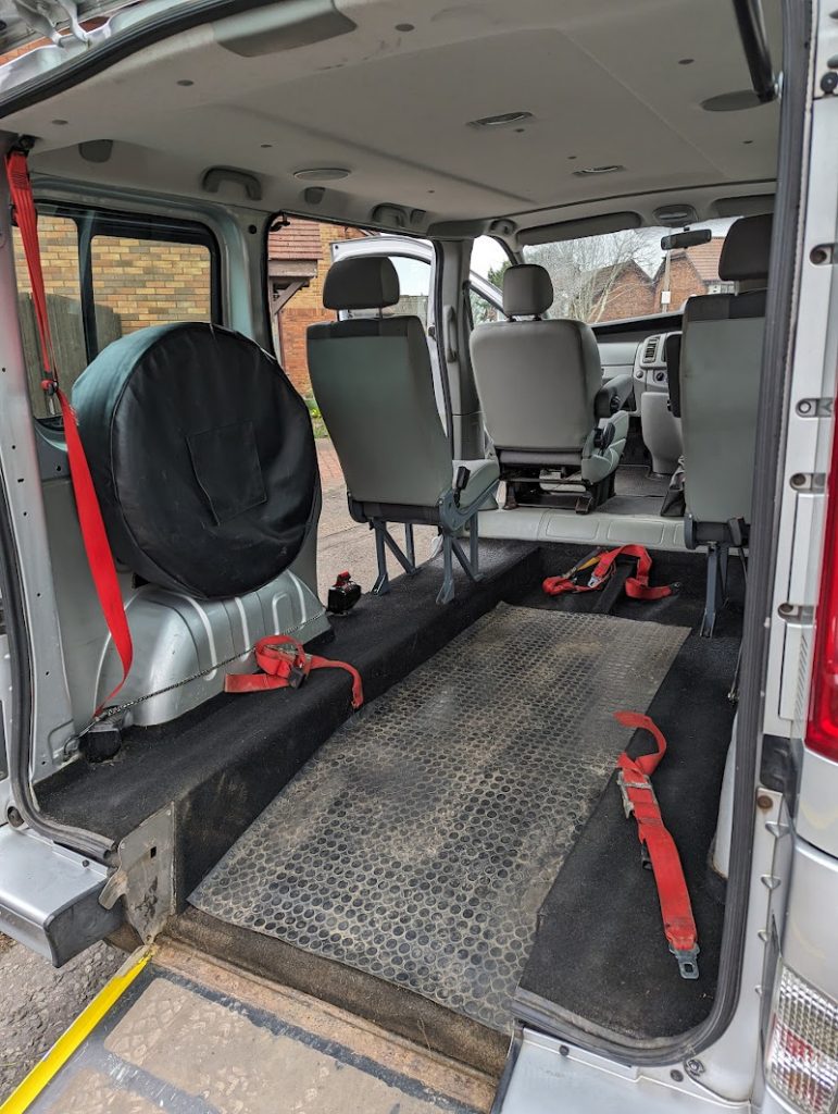 Sunflower Scotland patient transport van with space for wheelchair or stretcher bed