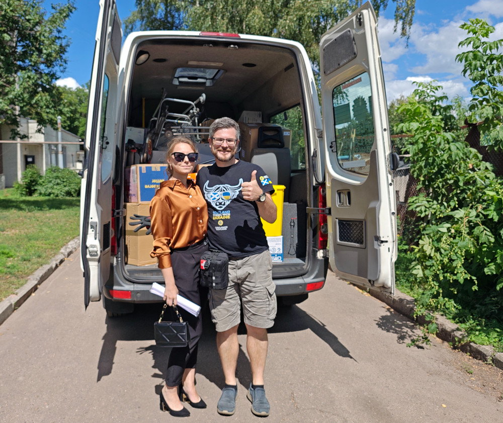 Medical aid delivered to a hospital in Sumy