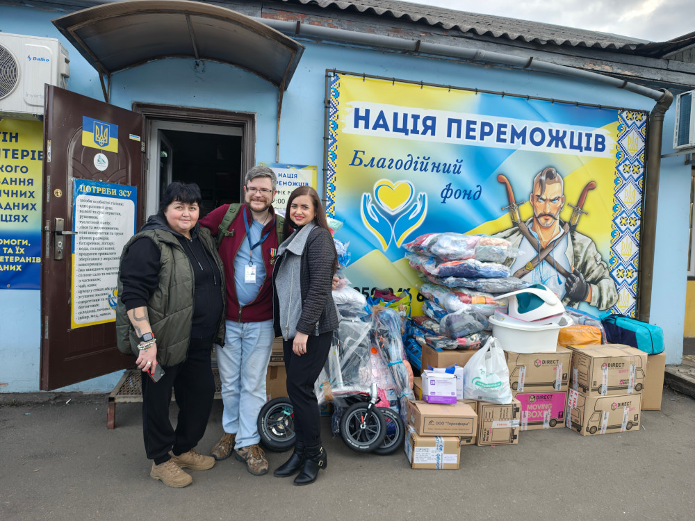 Zhanna and Nadia from The Nation of Winners charity in Shakhtarske, east Ukraine