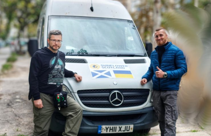 Sunflower transfers Armoured Mercedes Sprinter van to Ihor in Kherson