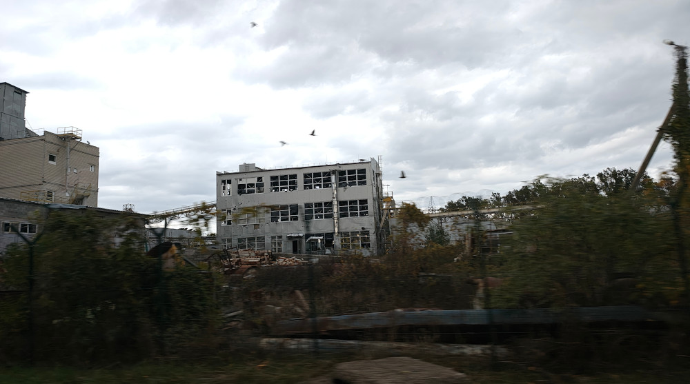 Destroyed factory in Slovyansk