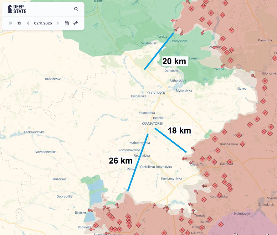 Drone attack ranges around Kramatorsk
