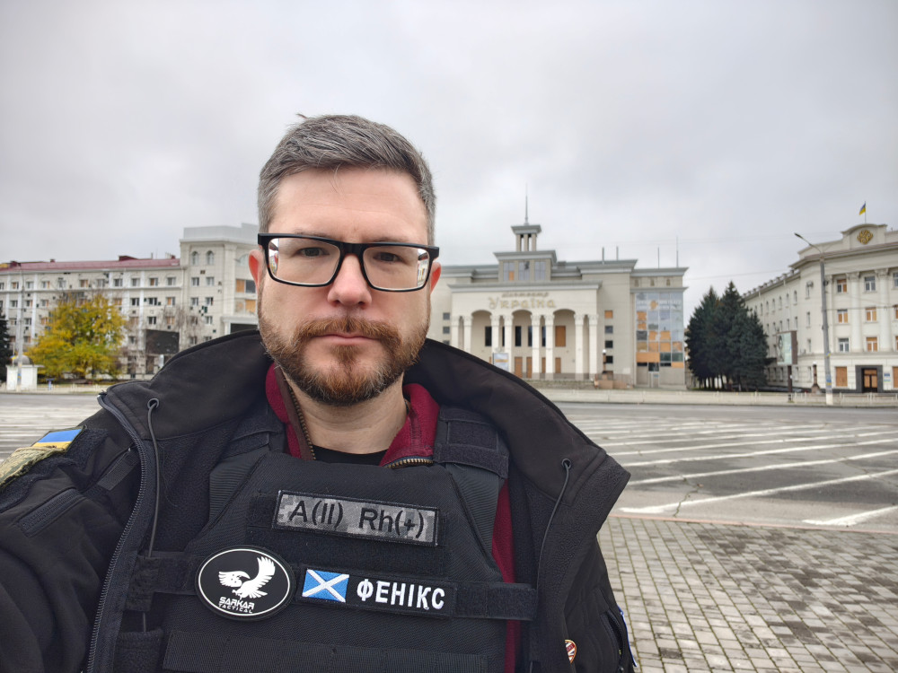 Oleg, head of Sunflower Scotland, in Kherson
