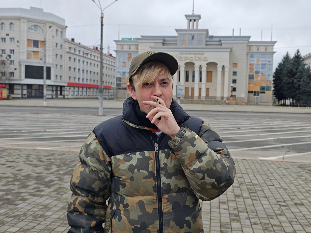 Stevie Blythe, Sunflower Scotland's volunteer, in Kherson