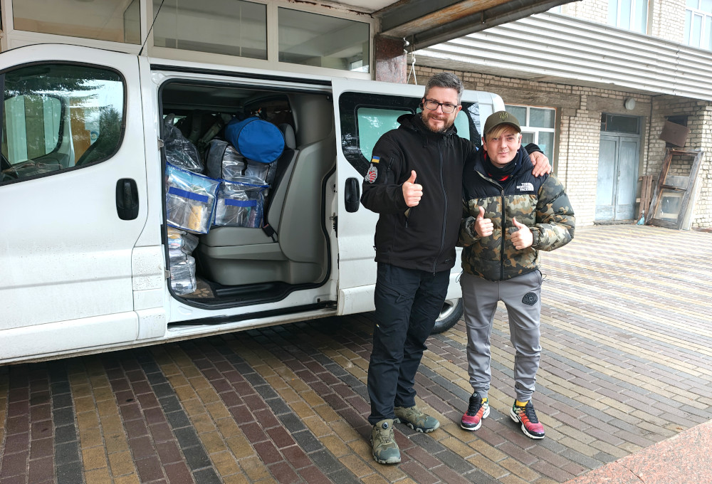 Sunflower Scotland's van with supplies for wounded soldiers in Kharkiv hospital