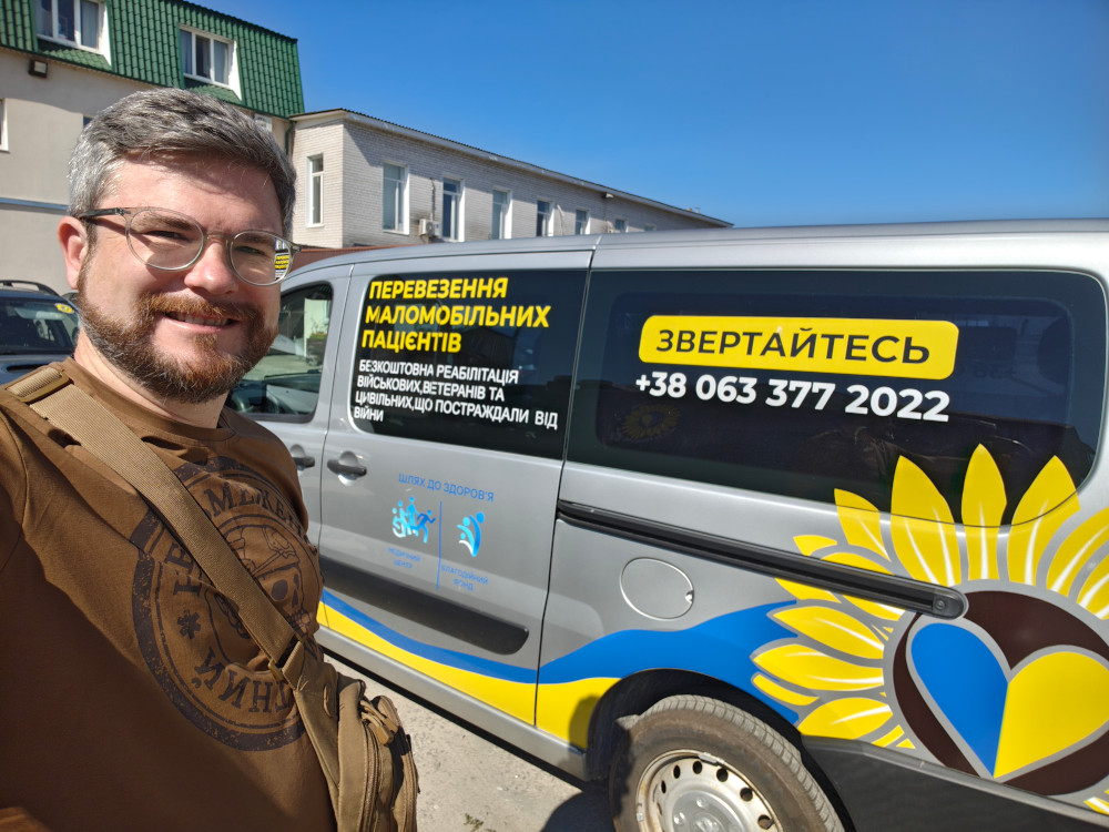 Sunflower Scotland van with informaiton stickers by Way to Health