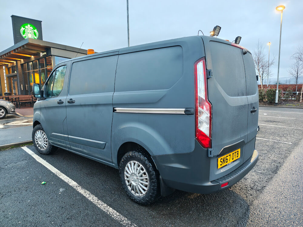 Sunflower Scotland's Ford Transit van painted grey