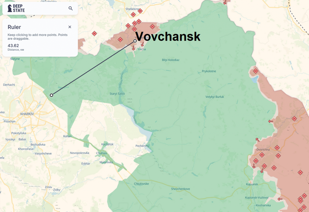 Frontline near Vovchansk and east of Kharkiv