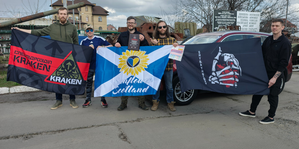 Sunflower Scotland donates car to Kraken, Kraken presents a Certificate of Appreciation to Sunflower Scotland. Kharkiv, Ukraine