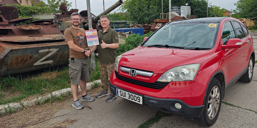 Sunflower Scotland donates Honda CRV to Khartiya