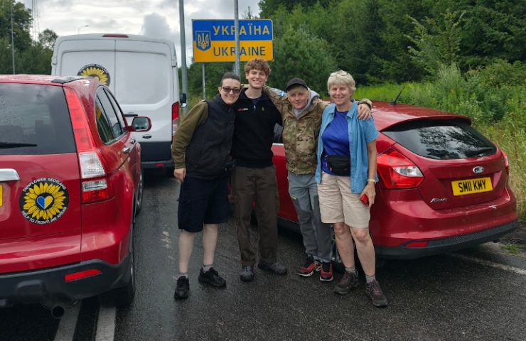 Sunflower Scotlan's volunteers delivering cars to Ukraine in July 2026 (Honda CRV and Ford Focus)