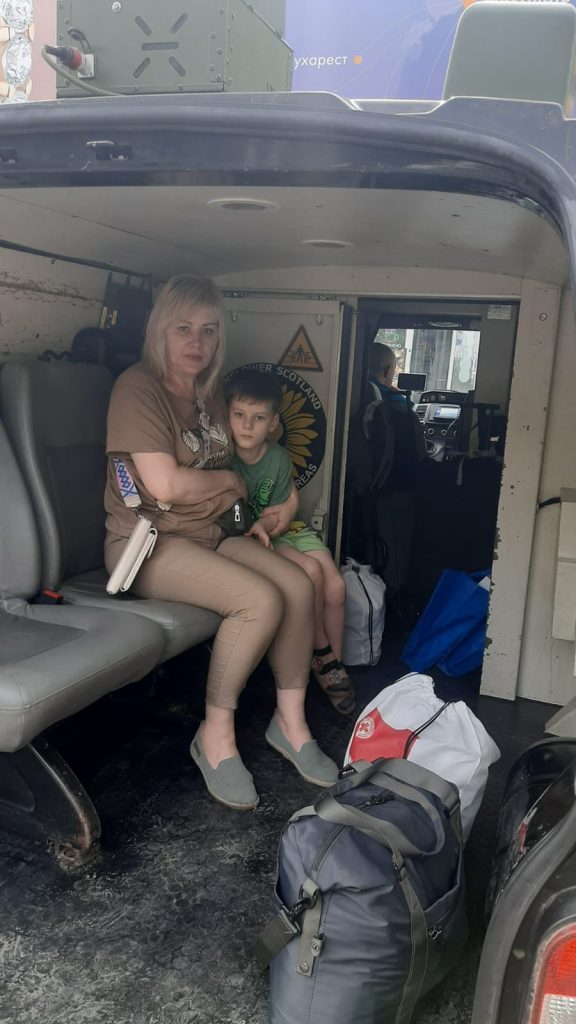 Family evacuated from kill-zone near Kherson in van donated by Sunflower Scotland