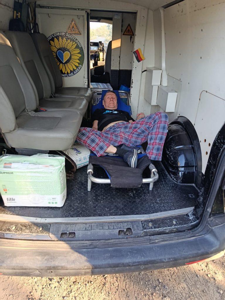 Person evacuated from kill-zone near Kherson in van donated by Sunflower Scotland