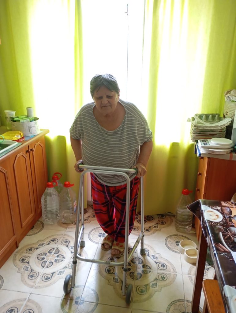zimmer frame from Sunflower Scotland donated to a disabled person in Kherson