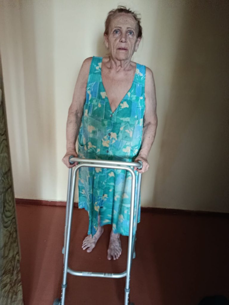 zimmer frame from Sunflower Scotland donated to a disabled person in Kherson